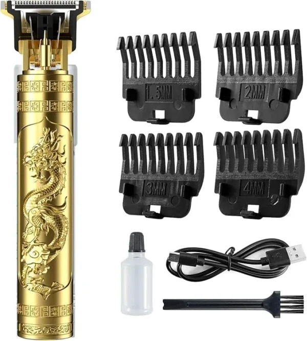 Hair Trimmer for Men – Professional T-Blade Zero Gapped Beard & Hair Clipper | Rechargeable Trimmer for Beard, Moustache & Face Grooming Kit